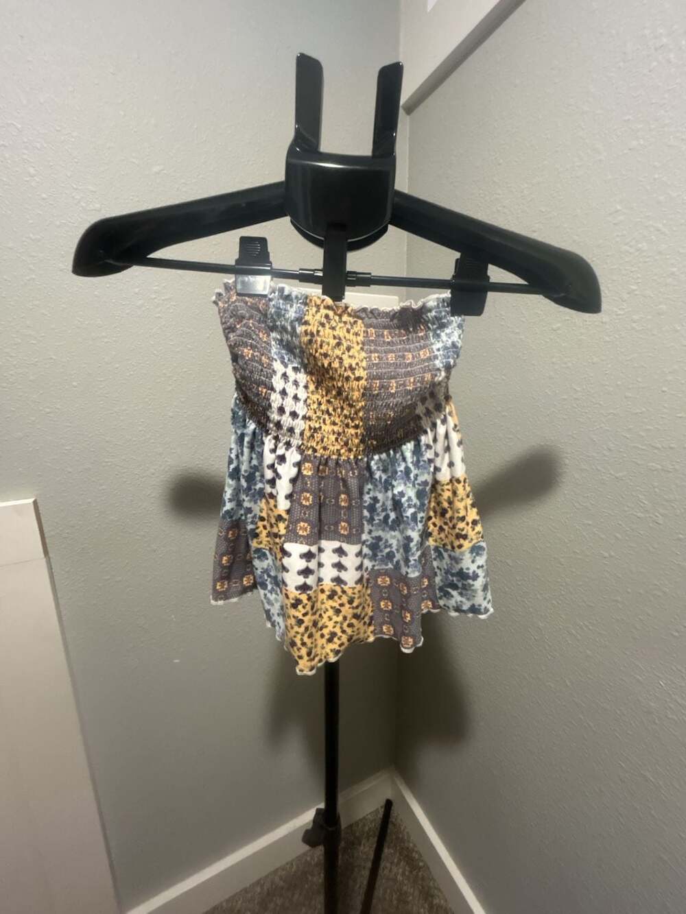 Rue21 Tube Top Size XS Multi Patchwork Print Smocked